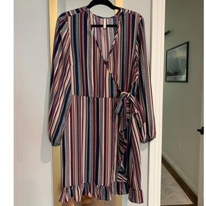 Xhilaration striped wrap dress
